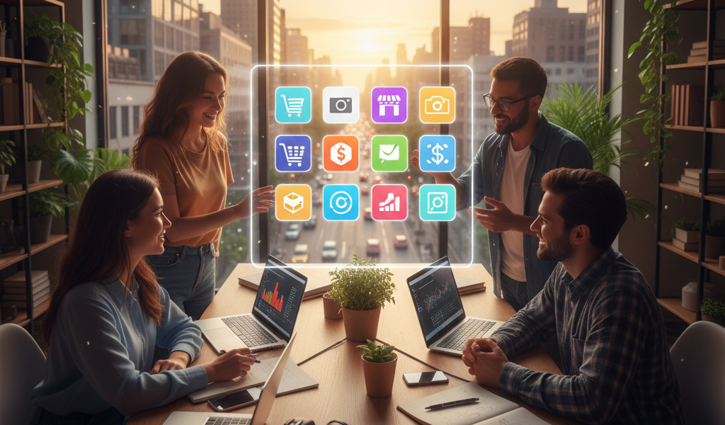 People exploring digital platforms on a screen